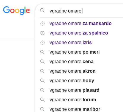 kljucne besede vgradne omare